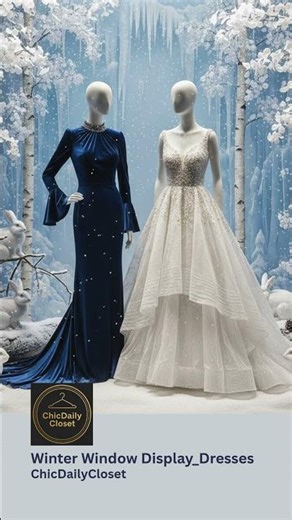 Winter Window Display Dresses #dress #shorts