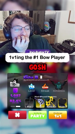 Bow players are scary 😳 #roblox #robloxfyp #incublox #1v1 | roblox