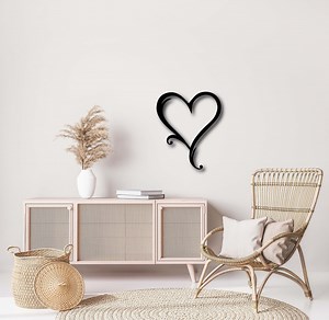 Heart With Scroll Metal Wall Art: Whimsical Home Decor - Etsy