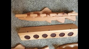 Wall Mount Fishing Pole Holder, Wall Mount Rod Rack, Fish Shaped - Etsy
