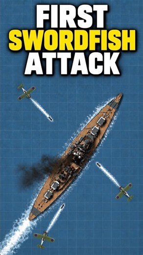 First Swordfish Torpedo Attack on Bismarck | WW2