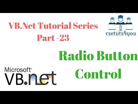 VB.Net Tutorial Series Part 23 Radio Button Control