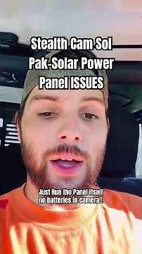 Stealth Camera Battery Issues Sol-Pak Solar Power Panel Not Working !!