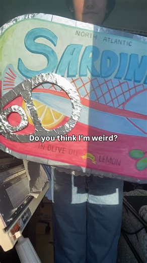 Lauren Knieling on Instagram: "Knit sardine guys that hang out in my room - even made them a home with cardboard, duct tape, and an xacto knife. Keep making weird art! It’s more fun that way. ★☆ #brooklynart #tactilearts #craftmotivation #weirdart"