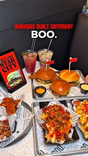SHK Eats on Instagram: "A New Opening in Star City 🚨 - @boo_burger 🍔 ‘We take American burger joint classics and give them our own unique style, so that each item on Boo’s menu explodes with flavour. Our food is freshly made on site and we use the best British and Irish-sourced products. From the quality of the food to the cool vibe of our restaurants and our super-friendly staff, we go out of our way to make sure every aspect of your Boo experience hits the spot.’ Our Order: • Brisket Bun • A