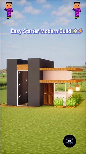 Easy Starter Modern House 🏡✨ Build in Minecraft #minecraft #minecraftbuilding #modernhouse