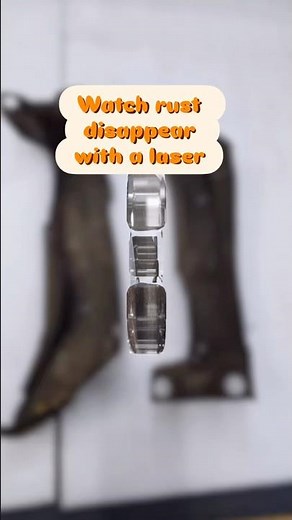 Laser cleaning demonstration – removing rust and dirt from metal parts