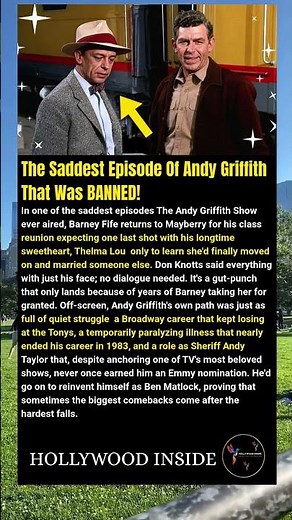 The Saddest Episode Of Andy Griffith That Was BANNED! #shorts
