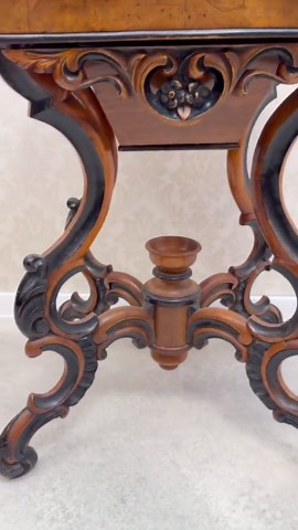 Antique French Jewelry Box Table With Mirror, Marquetry Inlay, Carved Wooden Pedestal, Circa 1860 - Etsy Canada