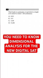 YOU NEED TO KNOW DIMENSIONAL ANALYSIS FOR THE SAT #sat