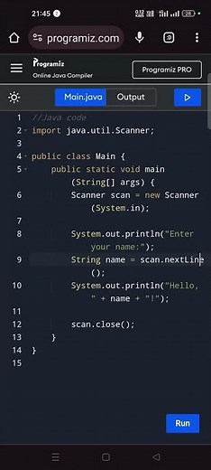 Java Programming: User Input ( Scanner Class)
