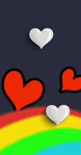 Colorful Heart Animation with Rainbow Background