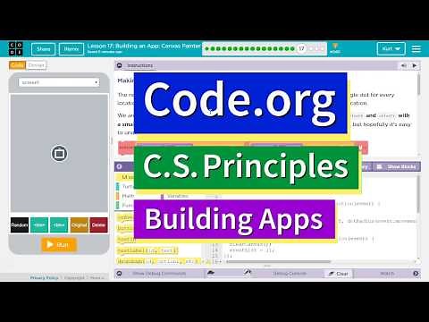 Building an App Canvas Painter Lesson 17.17 Tutorial with Answers Code.org CS Principles