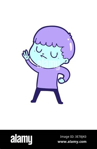 shaking motion animation of cartoon grumpy boy Stock Video Footage - Alamy