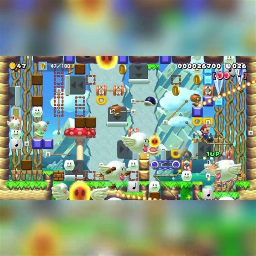 画面外ひょっこり、【 Hold ↑+A 】の半自動♪ new [Popping off-screen] by えいすけ、はるのり^ #shorts 🍄Super Mario Maker 2 #dxl