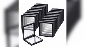 3D Floating Frame PE Film Suspension Box Square Plastic Jewelry Charms Coin Medal Gem Stone Packing Box logo Display Storage Box