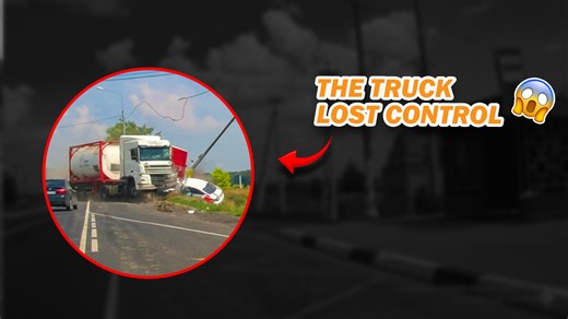 Brake failure causes the truck to crash into the vehicle ahead