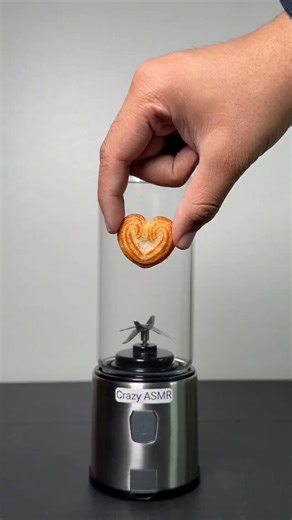 Crazy ASMR on Instagram: "Little Hearts in Portable Blender..."