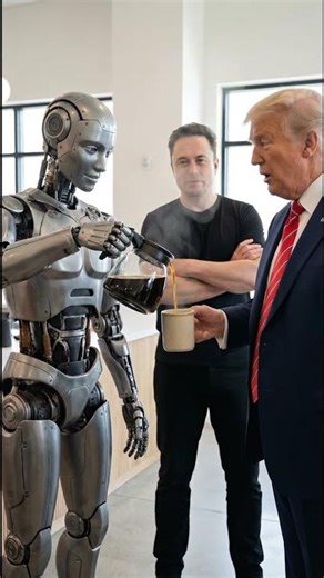 Trump Stunned as Elon Musk’s AI Robot Serves Coffee