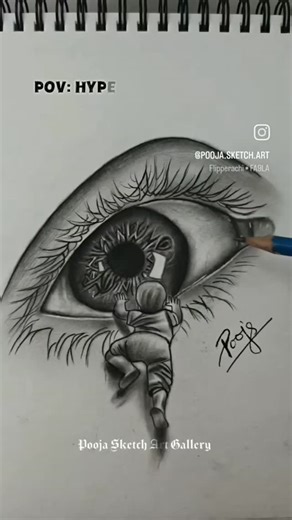Pooja A Artist | Pencil Art on Instagram: "👁️"This is NOT a photo 90 minutes of patience" ✍️ Rate the realism 1–10 👇 🕚 One and half hour Hyperrealistic drawing,✏️Can you do this,If yes then comment "Yes" In chat box (how to draw realistic eyes,eye drawing for beginners,realistic eye sketch tutorial, charcoal eye shading techniques,realistic eye texture,hyperrealistic eye drawing,realistic eye,pencil eye drawing realistic,detailed eye drawing) #hyperrealisticdrawing #eyedrawings #charcoaldrawi