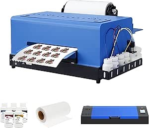 PLK A3+ DTF Transfer Printer with Roll Feeder, XP600 DTF Printer Machine for Fabric, T-Shirt, Pillow, Leather, Dark and Light Clothing(DTF Printer+Oven+5X 250ml Ink+PET Roll)