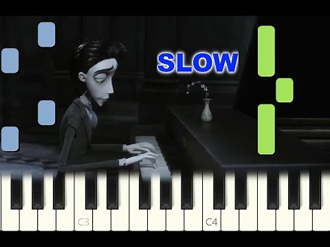 SLOW piano tutorial "VICTOR'S PIANO SOLO" from "CORPSE BRIDE" with free sheet music (pdf)