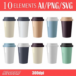 Coffee Cup Clipart Vector Art Digital Design Cafe Graphics Beverage Illustration Coffee Mug Vector Set - Etsy Canada