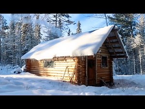 Wilderness Off Grid Log Cabin: Snowfall, Below Zero, Sledding Chickens In