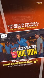 Your Wellness Career Starts Here! 🔑1-year course with guaranteed placement. Become a Certified Wellness Pro in 1 Year! 🏆 ✅10-month comprehensive course. ✅Practical training 💪 and 6 paid internships 💰. ✅Job assistance ✅ and 100% placement assurance. ✅Eligibility: 10th pass (minimum). ✅Women's discount available. ♀️ 📞 Call us today to learn more and secure your spot! ➡️ 7550026267 ➡️ 91 99401 68267 | smart7wellness@gmail.com #WellnessCoach #CareerGoals #Smart7WellnessCentre #WellnessCourse #J