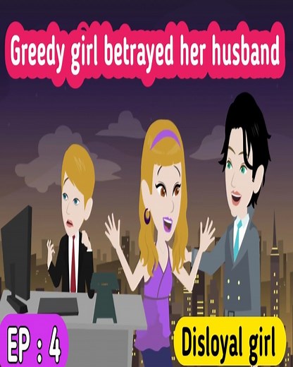 In Part 4 of the Disloyal Girl series, the greedy wife crosses all limits. Her betrayal leaves her husband shocked as she enjoys life with another man. This emotional English story highlights how greed can destroy relationships and trust. Watch this dramatic English animation to improve vocabulary, understand daily English conversation, and learn a strong life lesson. 👉 Don’t miss the ending — Part 4 brings a major twist! #GreedyGirl #DisloyalGirl #EnglishStory #EnglishAnimation #LifeStories #M