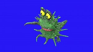 cartoon germs bacteria viruses 3D render