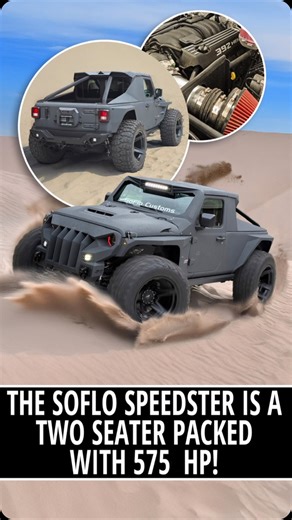 SoFlo Customs on Instagram: "This is the SoFlo Speedster—a groundbreaking hand-fabricated 4×4 that is more motor and tire than it is truck. This is an insanely powerful mini beast that redefines its off-roader classification, with its amazing handling, sports tuned suspension, full 40” tire articulation, luxurious interior and modern technology. Engineered for adrenaline junkies; the Speedster can thrash American legends like the Chevy Corvette and Ford Mustang with its high-output 575 horsepowe