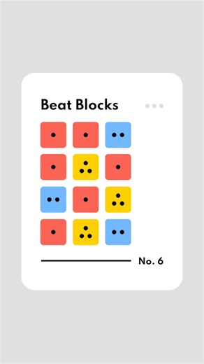 Patterns in Piano on Instagram: "Beat Blocks - rhythm practice made simple (and colorful). No. 6 - subdividing by 2 and 3 in triple meter. #rhythm #rhythmgame #learnmusic #musiceducation #musictheory"