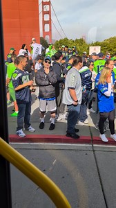 Just a few Seahawks fans at the Golden Gate Bridge right now! #sanfrancisco #superbowl #goldengatebridge #seattleseahawks | SFTourismTips