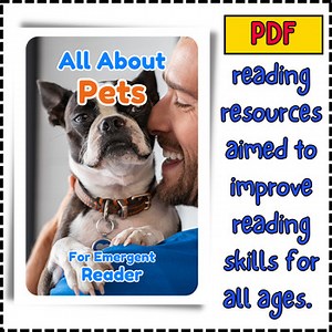 All About Pets- Early Emergent Reader eBook & PDF Printable Reading