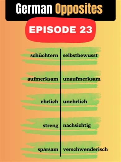 German Opposite Words Series – Episode 23: 5 Gegensätze