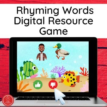 Rhyming Word Game Digital Resource|Phonemic Awareness Activity for Kindergarten