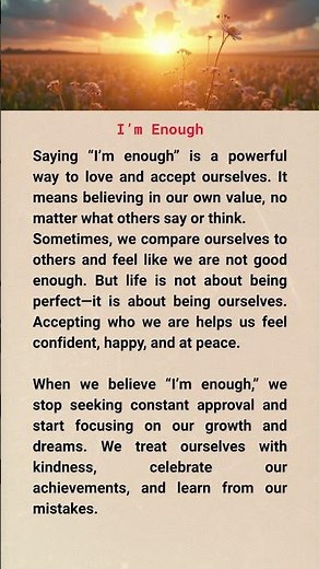 I’m Enough #englishmerl #english