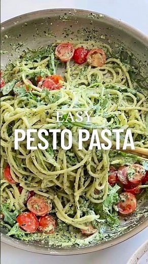 Easy Pesto Spaghetti 🍝 | Fresh, Flavorful, and Quick #pestopasta