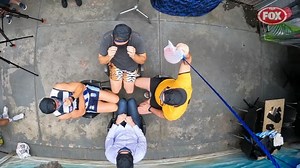 Seems like an adult way to spend time 😆 Tune into Bounce this Sunday after the footy to see the Blindfold Water Balloon Challenge in full - what could go wrong?! | FOX Footy