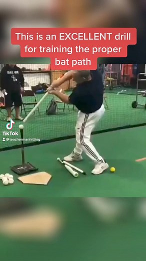 An Excellent Drill For Training The Proper Bat Path #shorts#fbreels | Teacherman Hitting