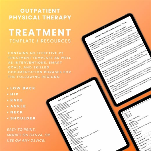 Outpatient Physical Therapy Treatment Template/resources - Etsy