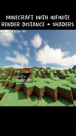 Minecraft With Infinite Render Distance + Shaders #shorts #viral