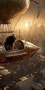 ⚙️ Steampunk Cat Airship Getaway | Victorian Fantasy Cinematic Short