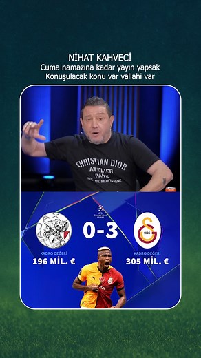NİHAT KAHVECİ: Cuma namazına kadar yayın yapsak konuşulacak konu var vallahi var. #galatasaray #ajax #championsleague #şampiyonlarligi #Osimhen #nihatkahveci | Ersin Çakı