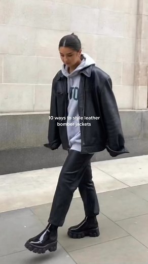 A Style Set on Instagram: "10 ways to style leather bomber jackets for fall 🤍 #streetwear #streetstyle #90sfashion #ootd #trendyoutfit #pinterestoutfit #falloutfits #outfitinspo #fallfashion"