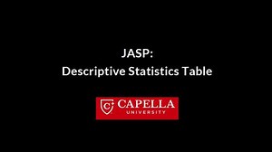 JASP Tutorial Video: Descriptive Statistics Table
