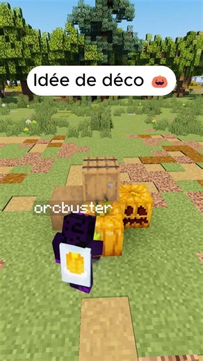 Idee de déco minecraft avec citrouille #minecraft #minecraftbuilding #minecrafttutorial