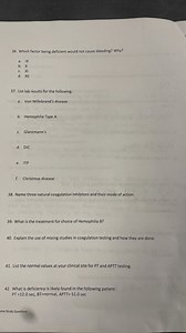 36. Which factor being deficient would not cause bleeding? Why?... | Filo