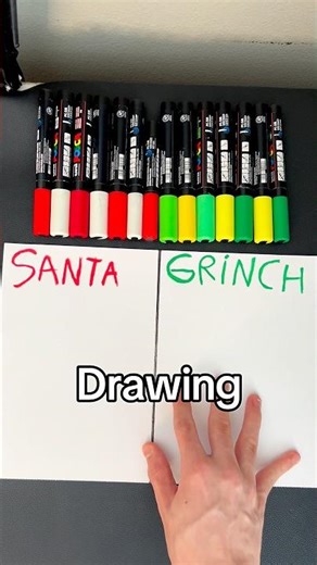 Drawing, But Santa VS Grinch Art! #shorts